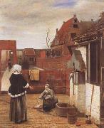 Pieter de Hooch, A Woman and her Maid in a Coutyard (mk08)